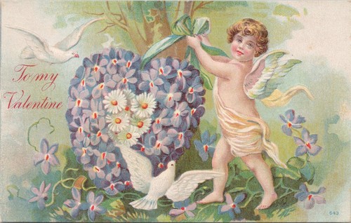 Litho valentine day cupid - cupid, w/